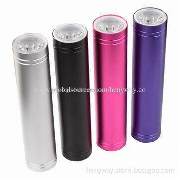 2,200mAh Power Banks with LED Torch, Ideal for iPhone and Other Mobile Devices
